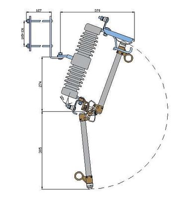 40.5kV Polymer Fuse Cut Out / Composite Drop Fuse Cutout with IEC Standard