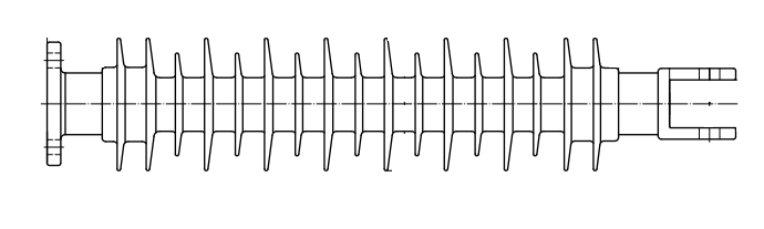 High Voltage Silicone Rubber Polymer Column Insulator, Railway Insulator